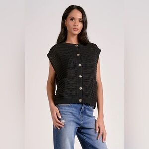 NEW Elan Cardigan Vest Black